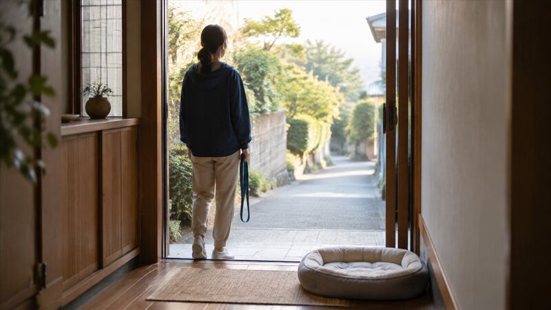 迷子犬に気づいた直後は最後に見た地点と犬の特徴を固定する